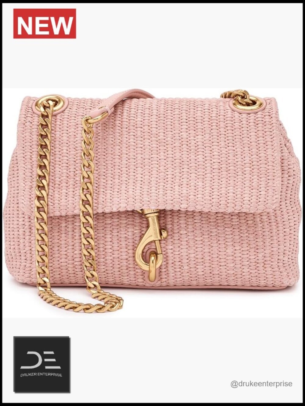 Straw Crossbody Bag with Magnetic Closure, Adjustable Strap